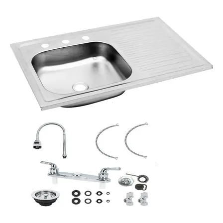 Tarja Fregadero Empotrar/sobreponer Inox Kit Instalación Sobreponer Tarja Izquierda
