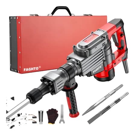 3800w Demoledor Rompedor De Concreto Uso Rudo Hex Industrial Rojo