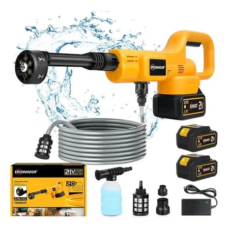 Pistola Hidrolavadora Ironhoof Portatil Eléctrica Inalámbrico 6 En 1 Color Amarillo Pymxf130ye