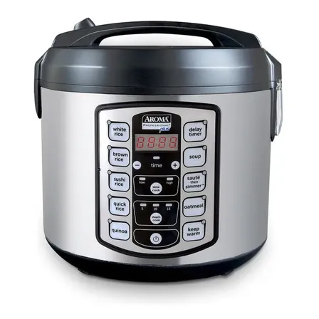 Olla Arrocera Vaporera Aroma 20 Tazas Digital Inoxidable 127v