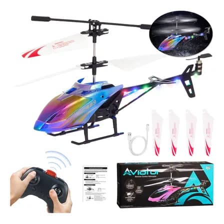 Elicóptero De Control Remoto, Sensor Infrarrojo De Dos Pasos Anti-interferencia Helicóptero Mini 2ch Toyadores De Helicóptero De Control Remoto Para Niños Y Principiantes Para Jugar En Interi Azu Azul