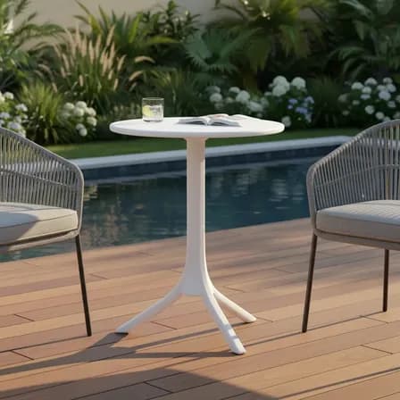 Mesa Lagoon Seattle 7101, 2 En 1 Altura Ajust, Mesa Bistro Color Blanco