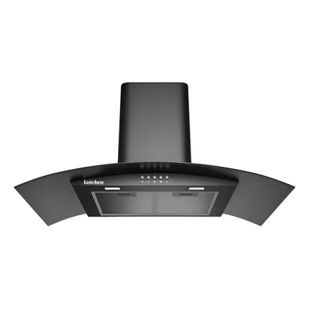 Campana Kutchen Pared Kcp60580b Cristal Curvo 80cm Negro Negro