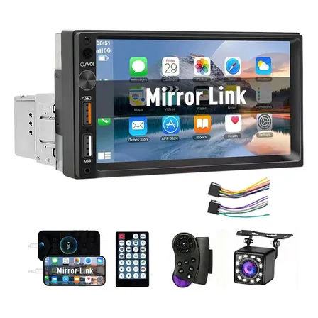 1 Din Estéreo Para Auto Fnbrli Mirrorlink 7 In Bt Con Cámara
