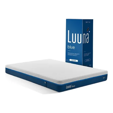 Colchón Luuna Blue Espumas Certificadas, Individual Color Blanco