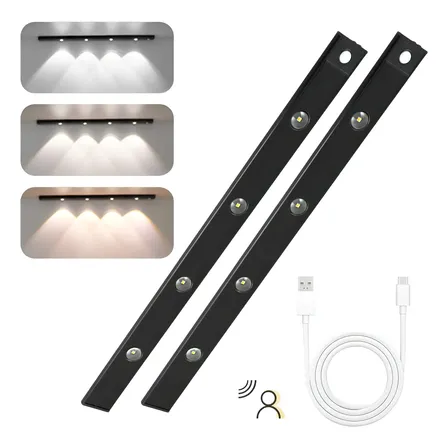 Luz Led Clóset Con Sensor Movimiento Lámparas Pared 50cm 2pc