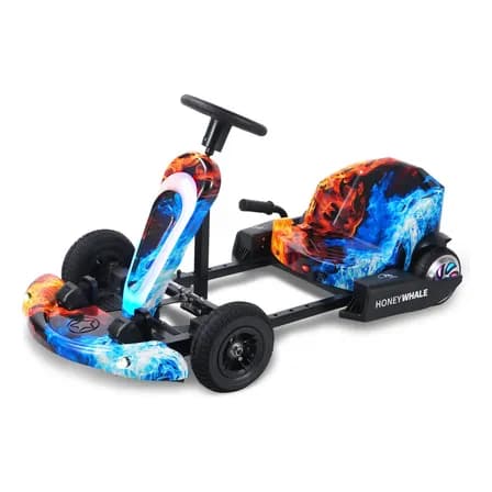 Go Kart Eléctrico Para Niños Montable Ajustable Con Luces Hw Color Azul