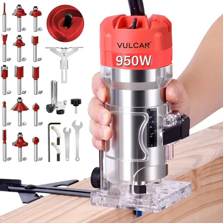 Router Madera Recortadora 950w Con 15 Brocas Carburo