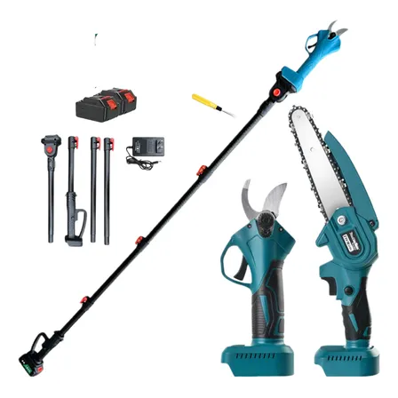 Sierra De Poste Inalambrica Telescopica + Podadora