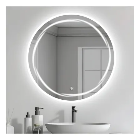 Espejo Luz Led De Pared Tocador Baño Touch Cambio 3 Luces Redondo Espiral