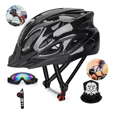 Casco De Bicicleta Unisex Luz De Bicicleta Gafas A Prueba De Viento Mascara Color Negro Mt B00336bhw M