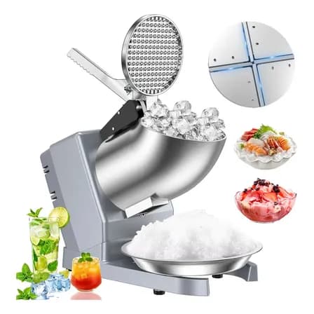 Máquina Triturador De Hielo Cuatro Cuchillas Raspados 850w Suzwip Máquina Para Hacer Hielos De 130 Kg/h, 2800 Rpm... Plateado