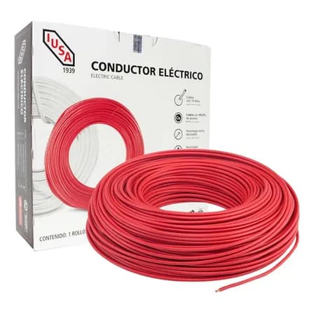 Cable De Cobre Calibre 12 Color Rojo Thhw-ls 375124 Iusa 100 Mts