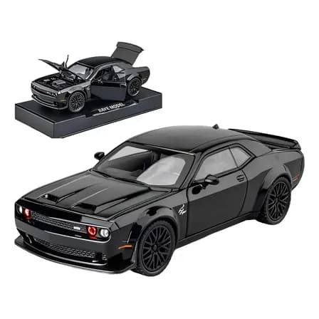 Dodge Challenger Hellcat Metal Escala 1:32 Luz Y Sonido Base. Negro