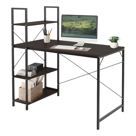 Escritorio Oficina Computadora Ejecutivo Madera 121x120x60cm Color Negro Selectshop