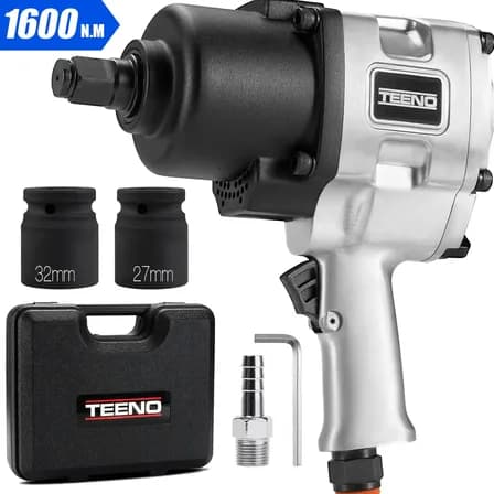Pistola De Impacto Neumática Teeno Industrial 3/4 1600 Nm Plateado