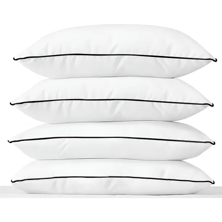 Set De 4 Almohadas Alvana King Size 51x91cm Suave Esponjosa Color Bies Negro