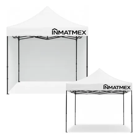Carpa Toldo 3x3 M Con Paredes Impermeable Plegable Color Blanco