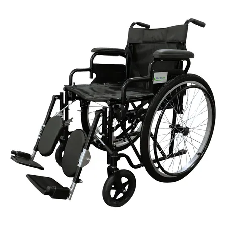 Silla De Ruedas Todo Terreno Con Elevapiernas De Lujo 130 Kg Negro/verde