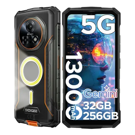 Doogee Fire 7 Pro 5g Smartphone Celulares Android 15 Teléfono Resistente 6.6pulgada 13000mah 32gb Ram+256gb Rom Luces De Camping/64mp/nfc/doble Sim/walkie Talkie Naranja