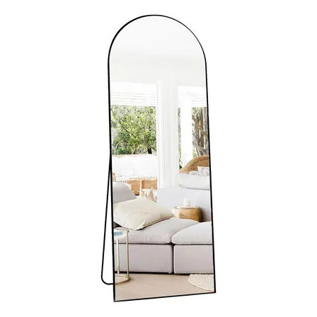 Espejo De Pie Diseño Moderno Minimalista Estilo Arco 160 Cm. Marco Negro