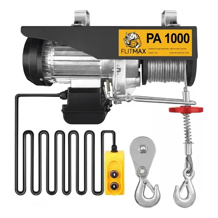 Polipasto Eléctrico De Carga 1000kg Driza De Acero 30m Negro 1