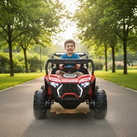 Montable Electrico Buggy 12v 4x4 Control Bluetooth Color Rojo