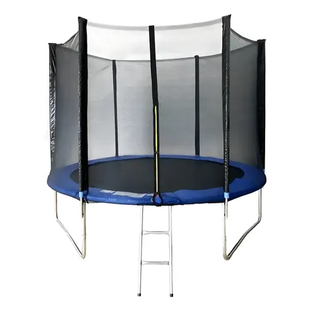 Vanlig Trampolín 8 Ft Con Diámetro De 2.43 M Color De La Lona De Salto Negro Color Del Cobertor De Resortes Azul