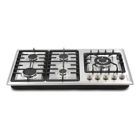 Parrilla Empotrable Maxims 5 Quemadores Gas Envasado Y Natural Acero 90cm Modelo Jzbs5a-90 Plateado