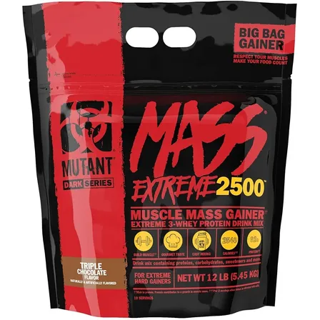 Muscle Mass Gainer Mass Extreme 2500 Mutant 12 Lb Dlc Mt8 Sabor Triple Chocolate
