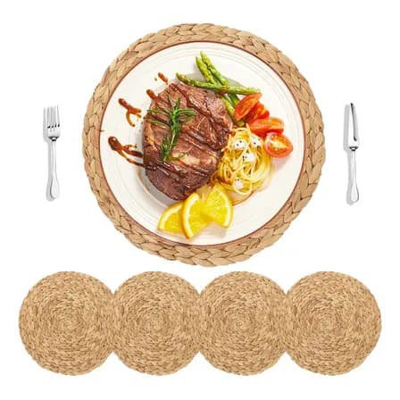 4pz Manteles Individuales Redondo Para Mesa Tejido A Mano