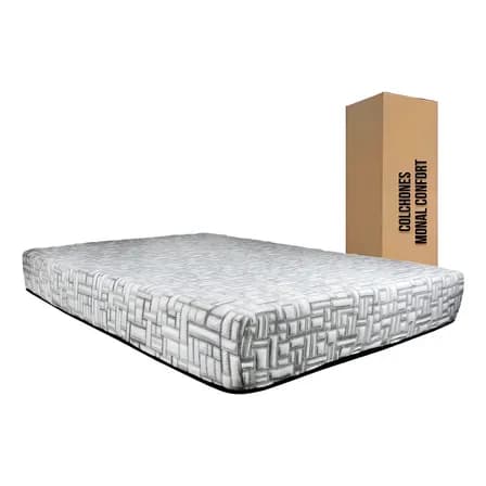 Colchón Monal Confort Ergo Slim T Matrimonial 21 Cm Color Gris Claro