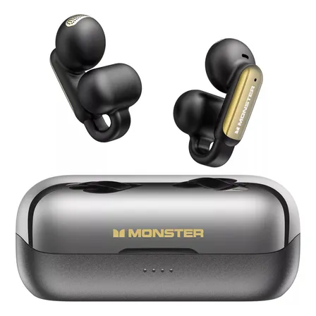 Monster Audifonos Inalambricos Bluetooth Gamer Impermeable Ipx6 Con Micrófono Hd Integrado Auriculares Earbuds Bluetooth Deportivos Clip Para Oídos Headset Negro