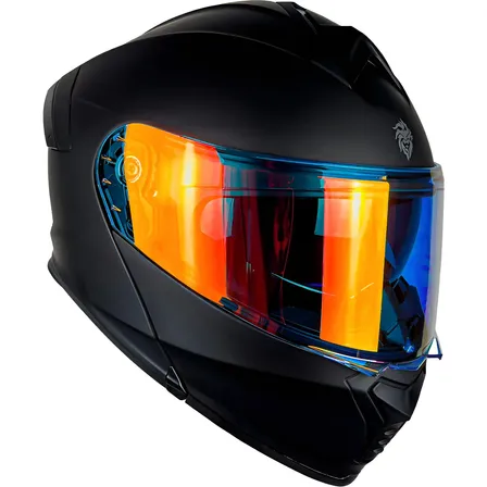 Casco Kov Abatible Thunder Led Azul/rojo Mica Night Vision