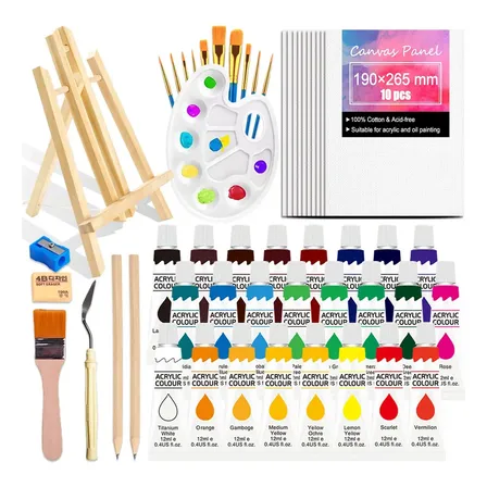 Set De Pintura Acrílica Profesional Painting Art Kit 47 Pcs