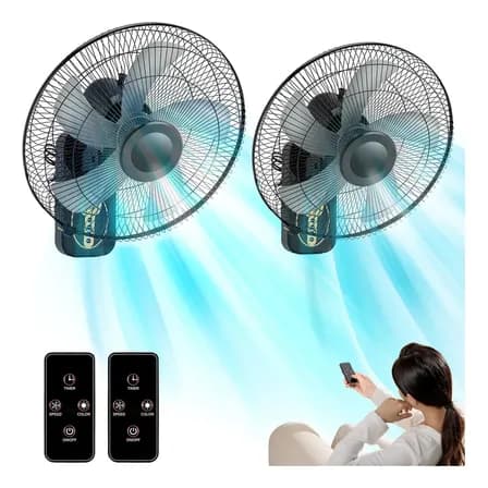 2pzs 16'' Ventilador De Pared Koneiya Con Control Remoto ,ventiladores 5 Aspas,8 Velocidades Silencioso, Fácil Montaje Adecuado Para Vehículos Recreativos, Patios, Gimnasios, Garajes, Etc. 40.64 Cm