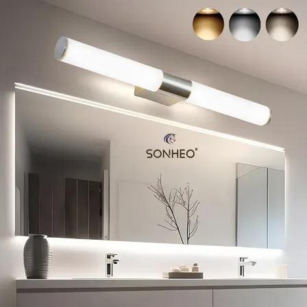 Sonheo® Lámparas De Pared Espejos Para Baños Y Sala Lampara Pared Interior Luces Para Espejo Con 3 Modos De Luz,55cm De Largo Luz Blanca