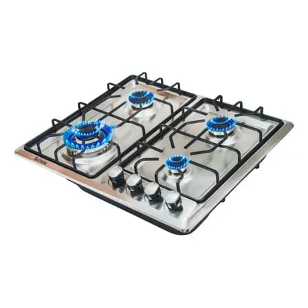 Parrilla A Gas 4 Quemadores Acero Inoxidable Empotrable Plateado