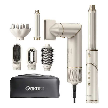 Secador De Pelo Alta Velocidad Profesional 7 En 1 Secador Color Oro