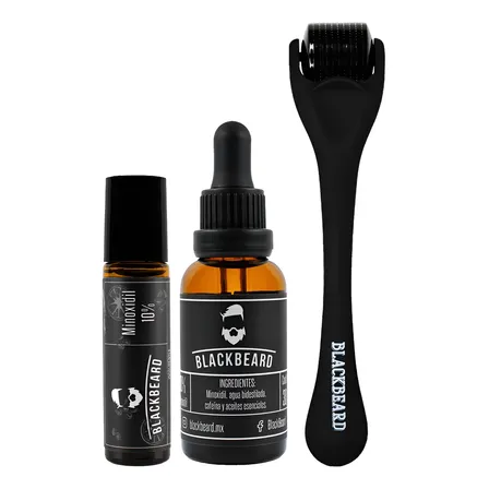 Minoxidil 10% Blackbeard Para Cabello Y Barba 3 Piezas