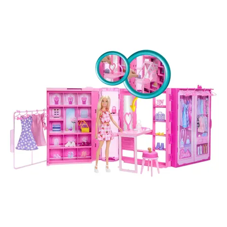 Barbie Set Clóset De Los Sueños Con Accesorios Y Muñeca Multicolor