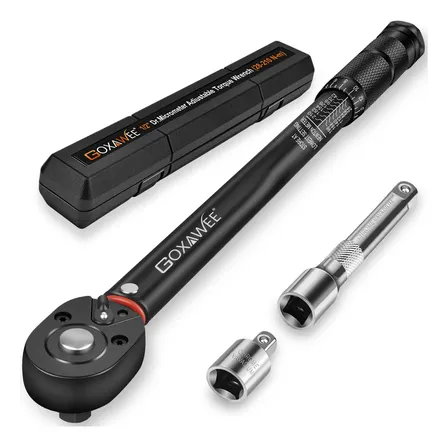 1/2'' 28-210nm Torquímetro Goxawee Llave De Torque, Desbloqueo Giratorio Con Ajuste Bidireccional, Precisión +/- 3 %, Incluye Barra De Extensión De 1/2'' Y Adaptador De 3/8'', Aampliamente Aplicado