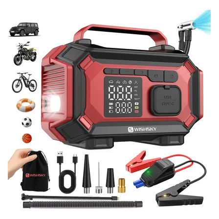 10000a Cargador De Baterías Auto Portátil 12v Arrancador De Baterías Pasa Corriente Compresor Aire Auto 2en1 Arrancador Baterías Compresor Portátil Cargador De Batería Para Carro