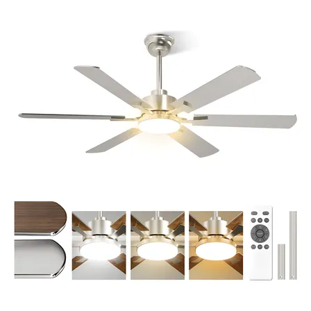 Ventilador De Techo Moderno Con Luz Y Control Remoto De 52 P