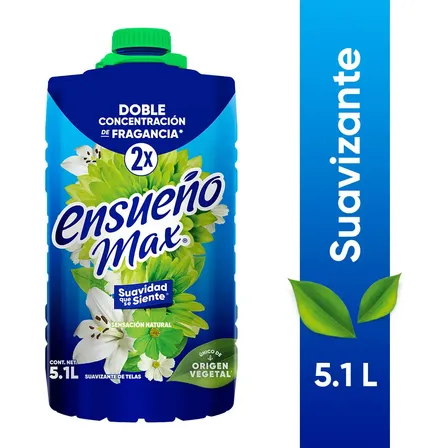 Suavizante De Telas Zero Enjuague Sensación Natural 5.1l Ensueño Max