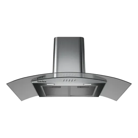 Campana Kutchen Pared Kcp60580 Cristal Curvo 80cm Color Inox Plateado