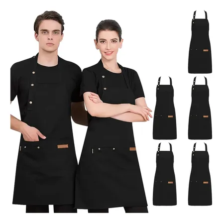 5pzs Delantales De Lona Ajustables, Para Chef O Art