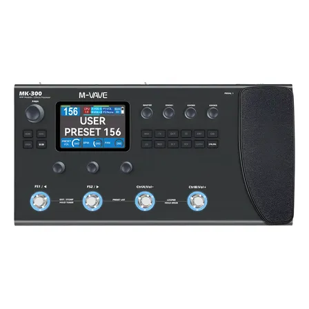 Tuomo M-vave Mk-300 Procesador Multiefecto Para Guitarra Y Bajo(negro),11 Módulos,más De 320 Efectos,120 Amplificadores, Cargador De Infrarrojos,looper,ordenador De Batería,tarjeta De Sonido Bt Y Usb