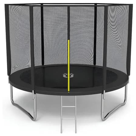 Trampolín Brincolín De 8 Pies 2.43m Grande Escalera Amulay Lona De Salto Negro Cobertor De Resortes Negro