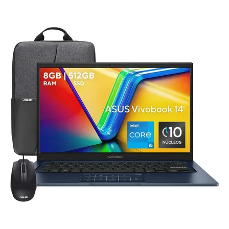 Laptop Asus Vivobook 14 X1404 Intel Core I5 8gb 512gb Azul
